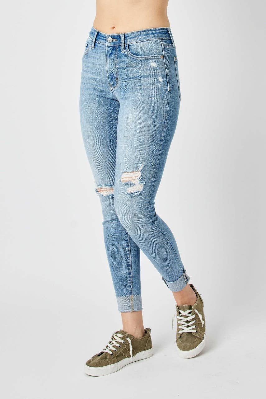 Destroy & Cuff Skinny Jean