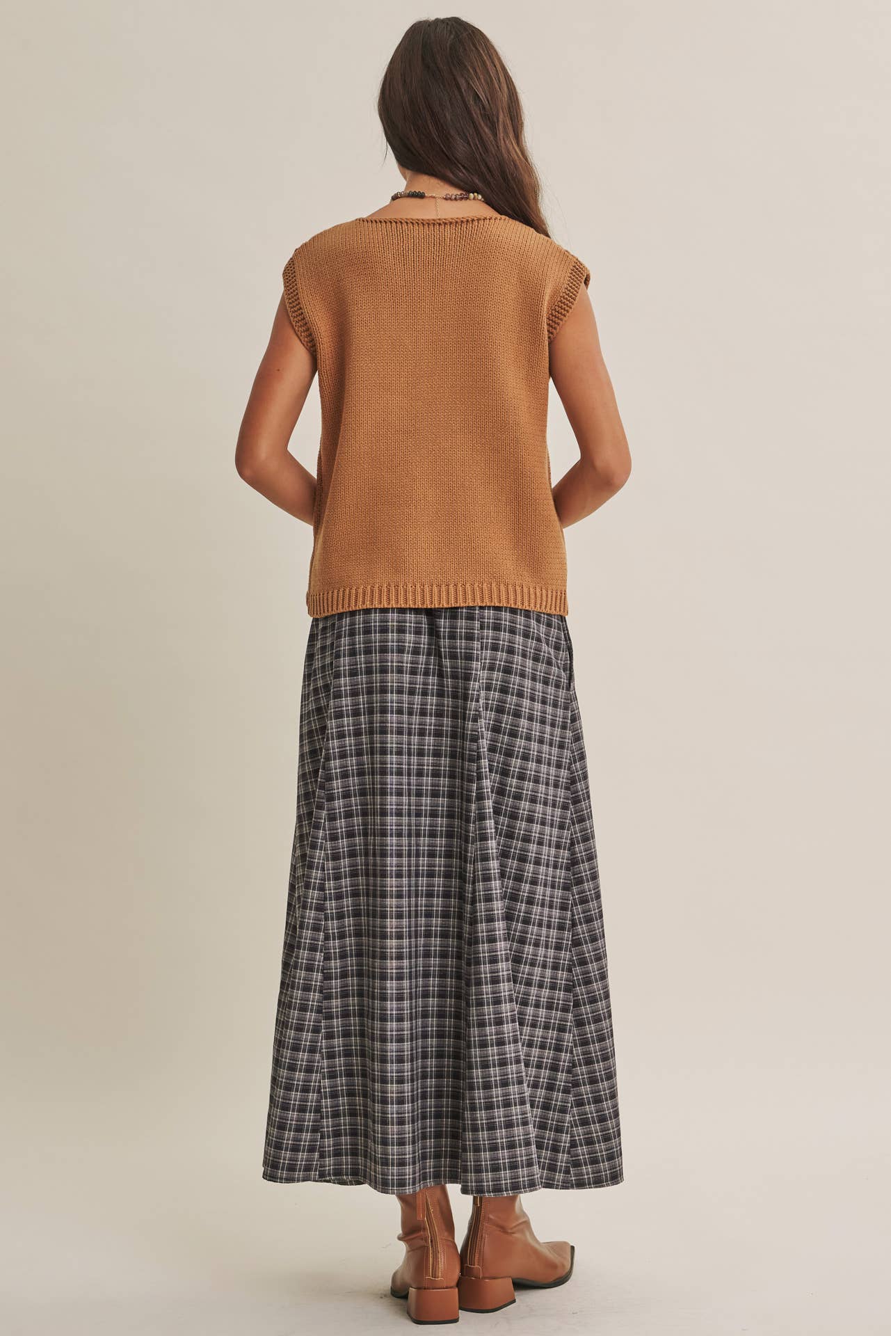 WEEKEND IN TUSCANY TIMELESS OPEN-KNIT FRONT YOKE SWEATER