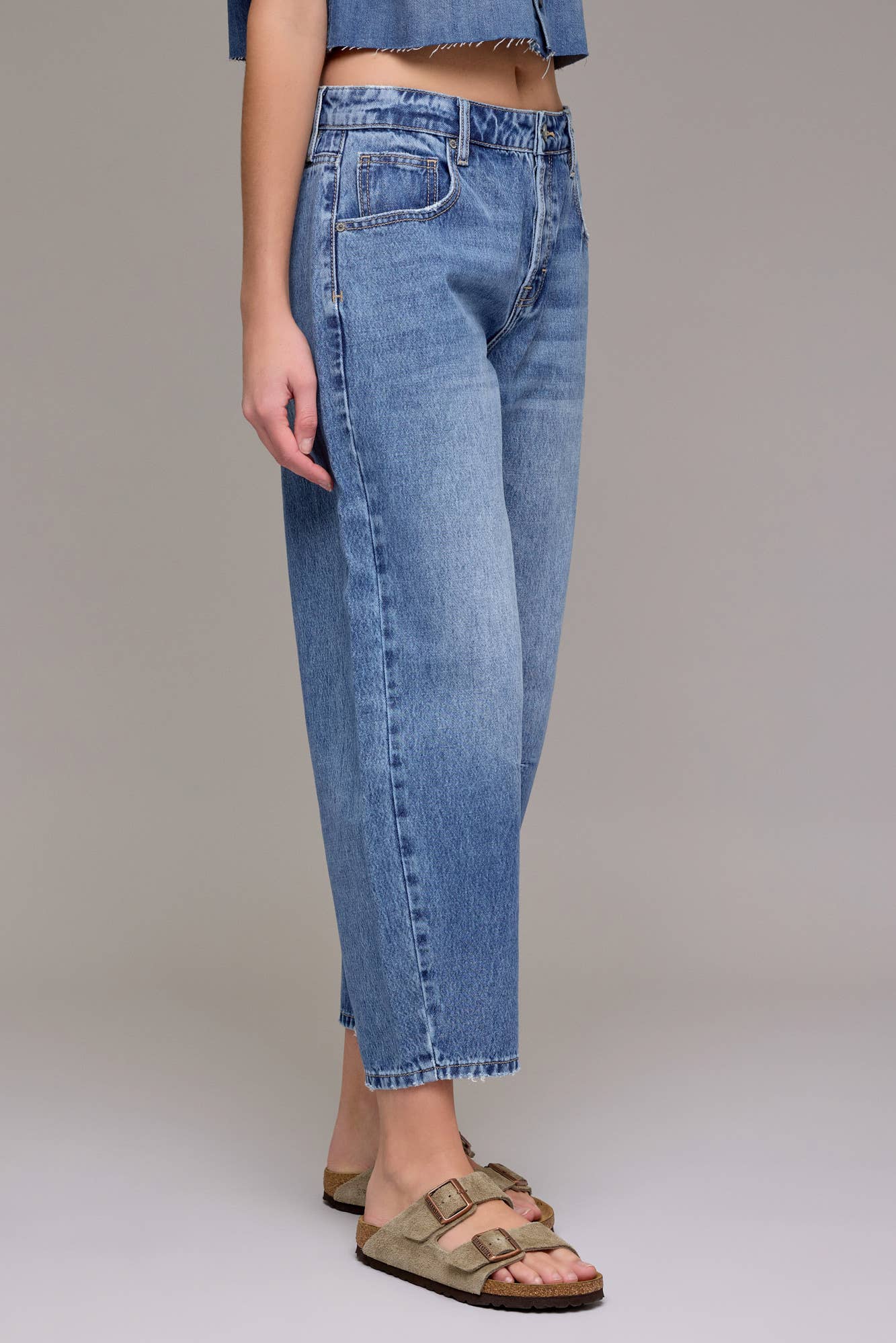 Hidden Jeans Medium Dark 25" Inseam Crop Barrel Jeans