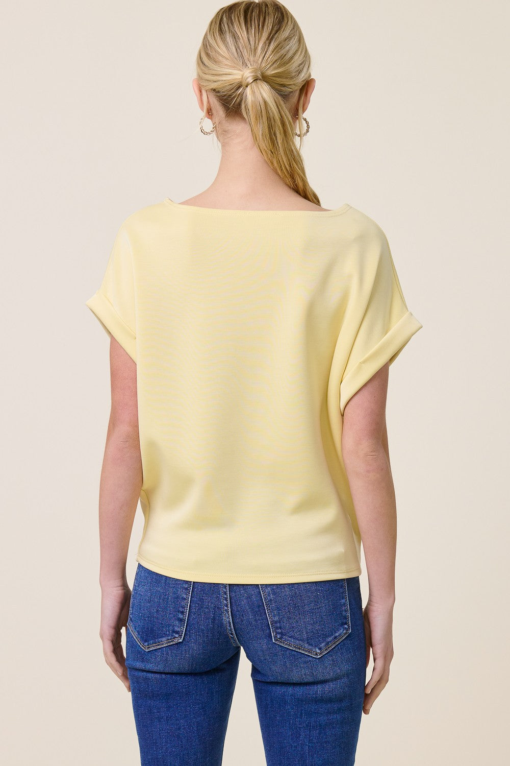 Cuff Sleeve Dolman Scuba Top