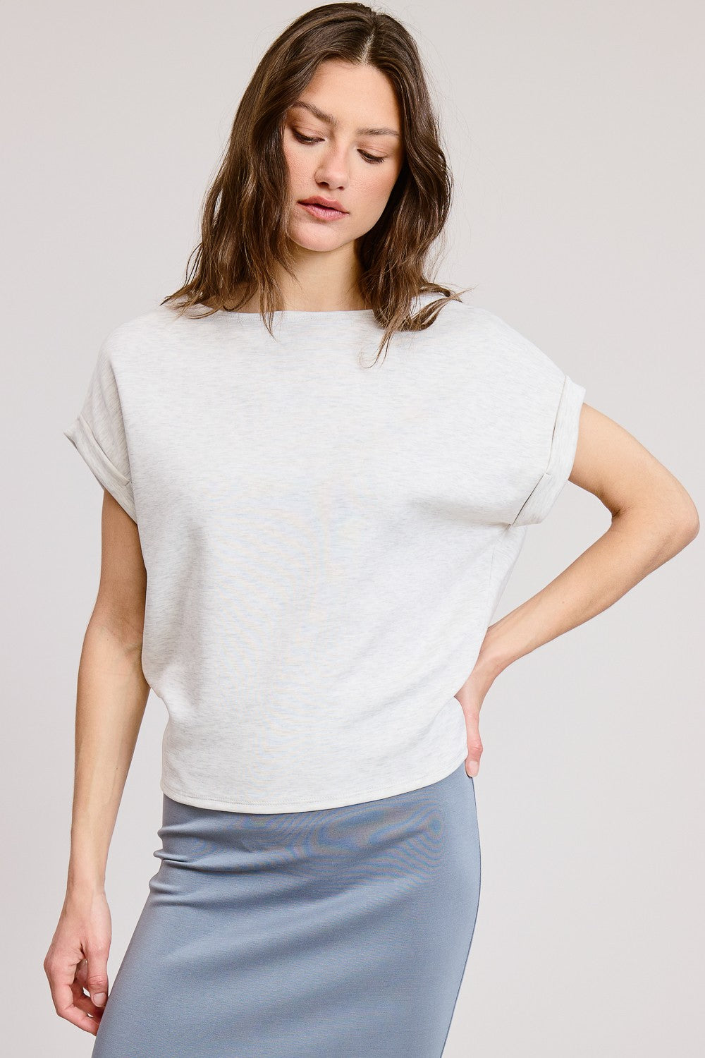 Cuff Sleeve Dolman Scuba Top