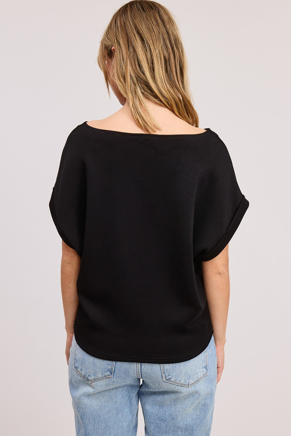 Cuff Sleeve Dolman Scuba Top