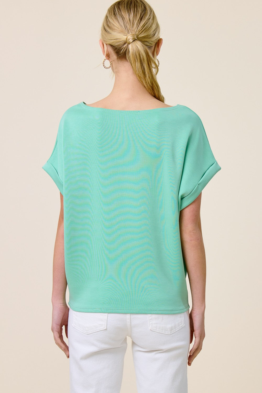 Cuff Sleeve Dolman Scuba Top