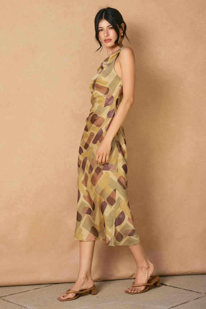 Checkmate Off The Shoulder Ruched Midi Dress