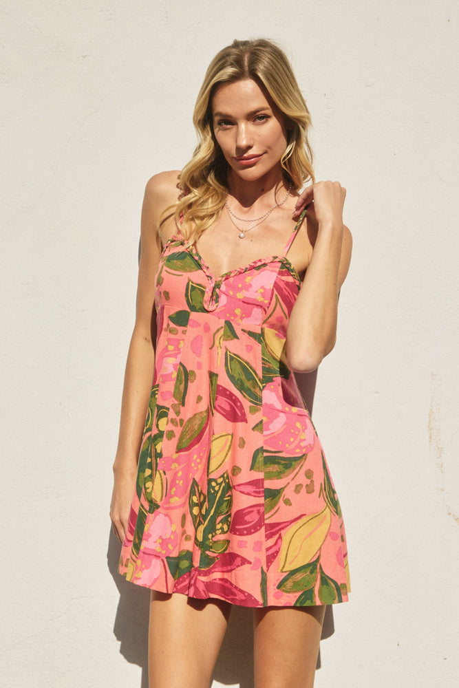Just Like Paradise Braided Sweetheart Mini Dress