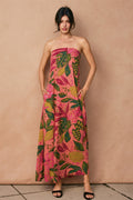 Just Like Paradise Strapless Tie Back Maxi Dress