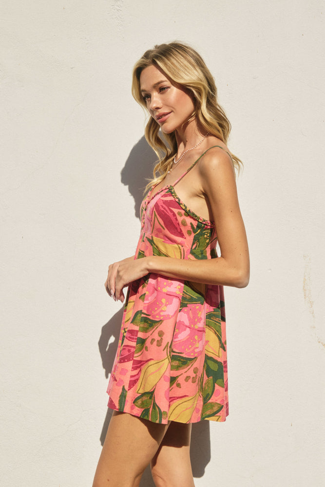Just Like Paradise Braided Sweetheart Mini Dress