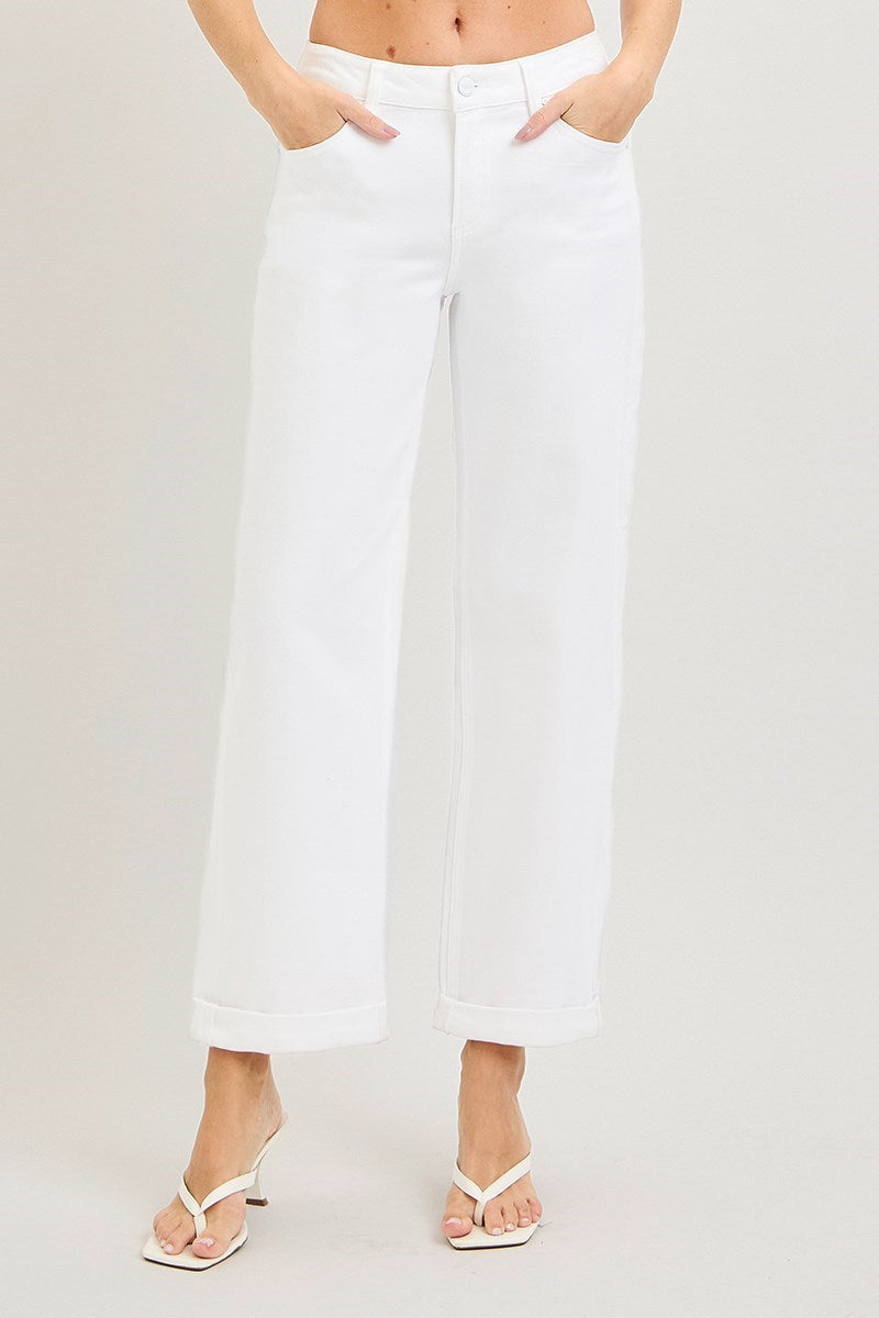 Mid Rise Ankle Barrel Relaxed Baggy Pants