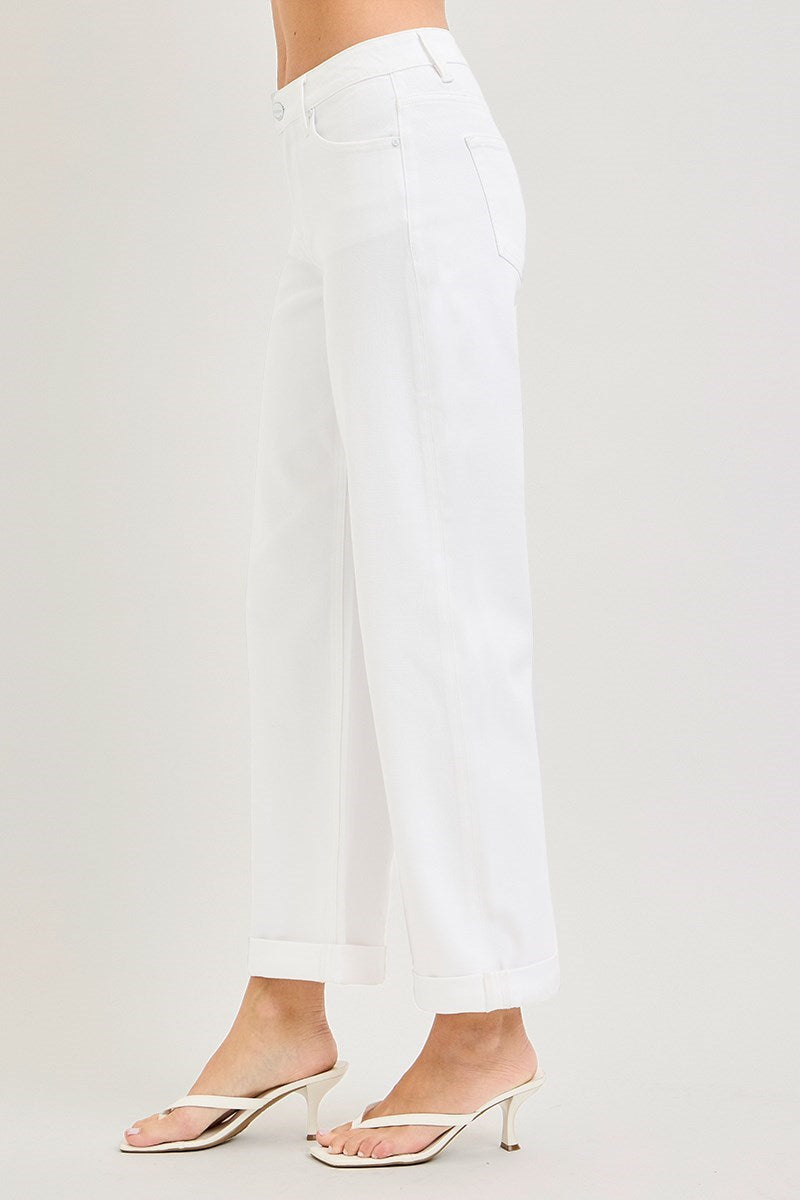 Mid Rise Ankle Barrel Relaxed Baggy Pants