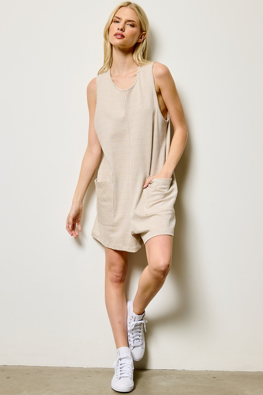 Seersucker Striped Romper
