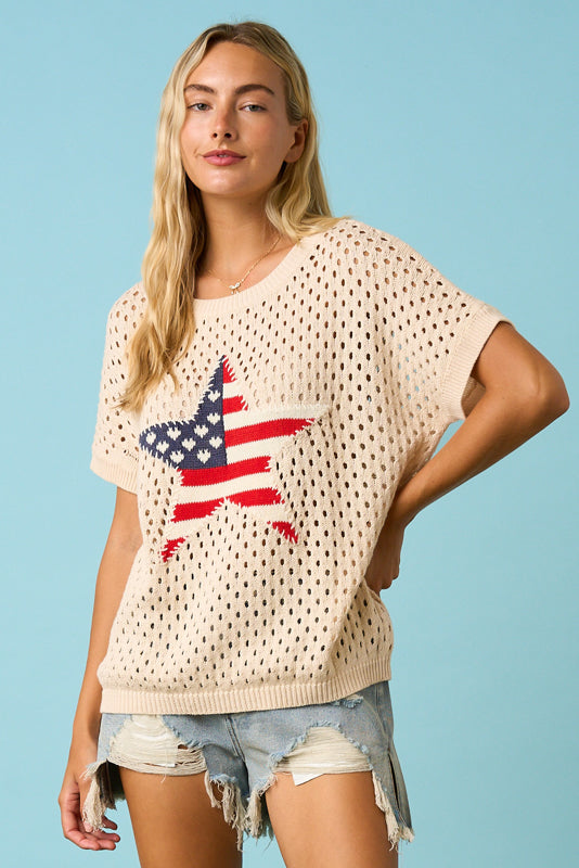 Outerwear & Sweater-Knit Sweater Cream