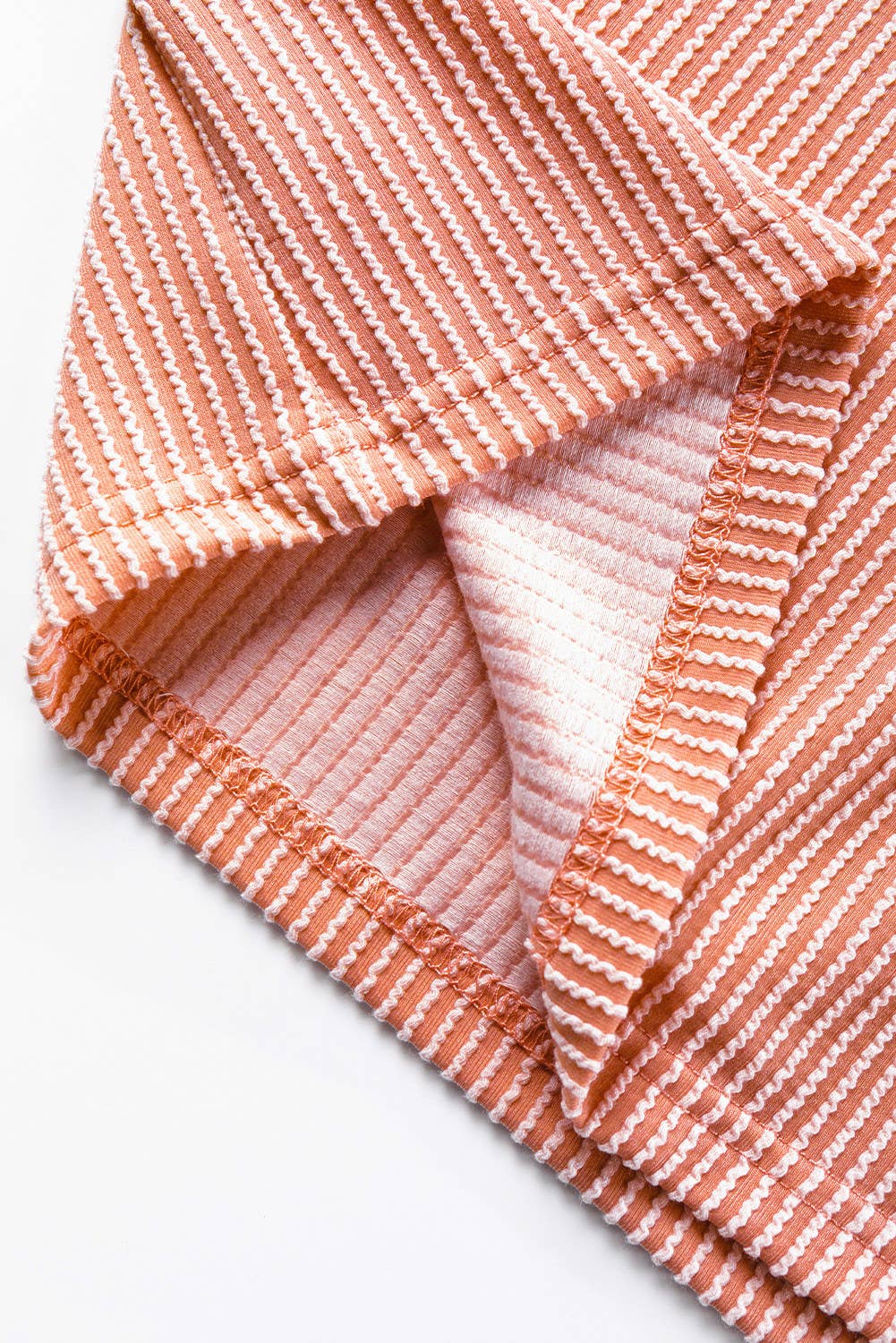 Rib Textured Colorblock Short Sleeve T Shirt (S-XL)