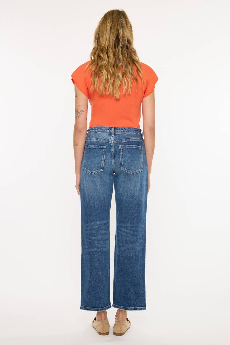 Kan Can Dark Wash Low Slung Baggy Straight Jean - Comfort Stretch