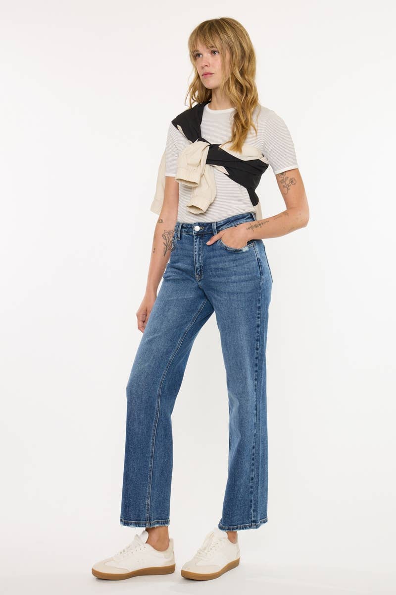 Kan Can Dark Wash Low Slung Baggy Straight Jean