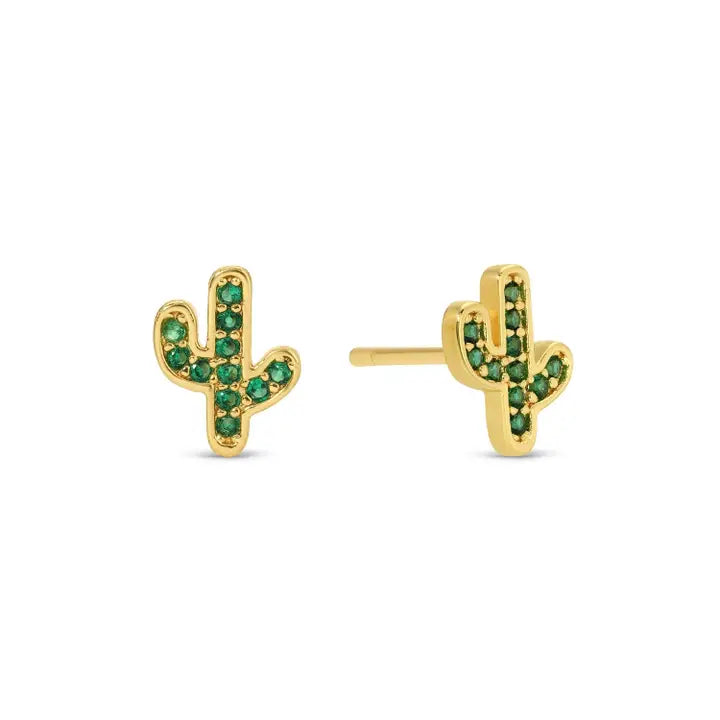 Green Pavé Cactus On Velvet Gift Tag