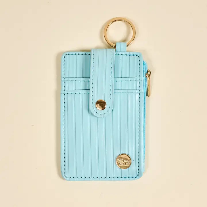 Ripple Ridge Keychain Wallet–Blue