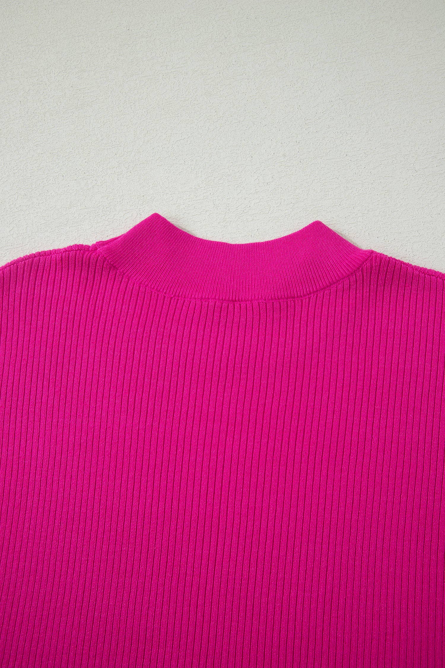 Solid Color Lightweight Ribbed Knit Mock Neck Sweater (S-XL)
