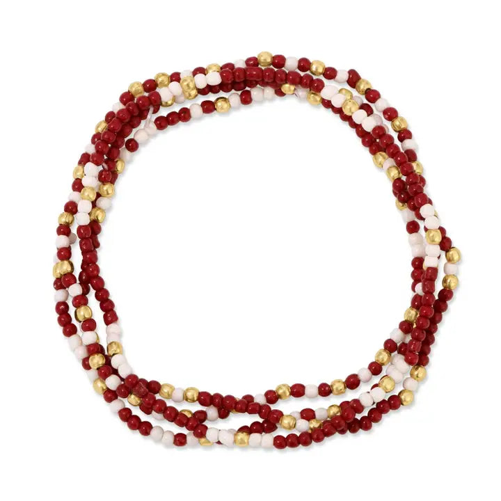 Stretch Seed Bead Game Day Bracelets