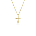 Petite Cross Necklace with Sparkling Cubic Zirconia Center