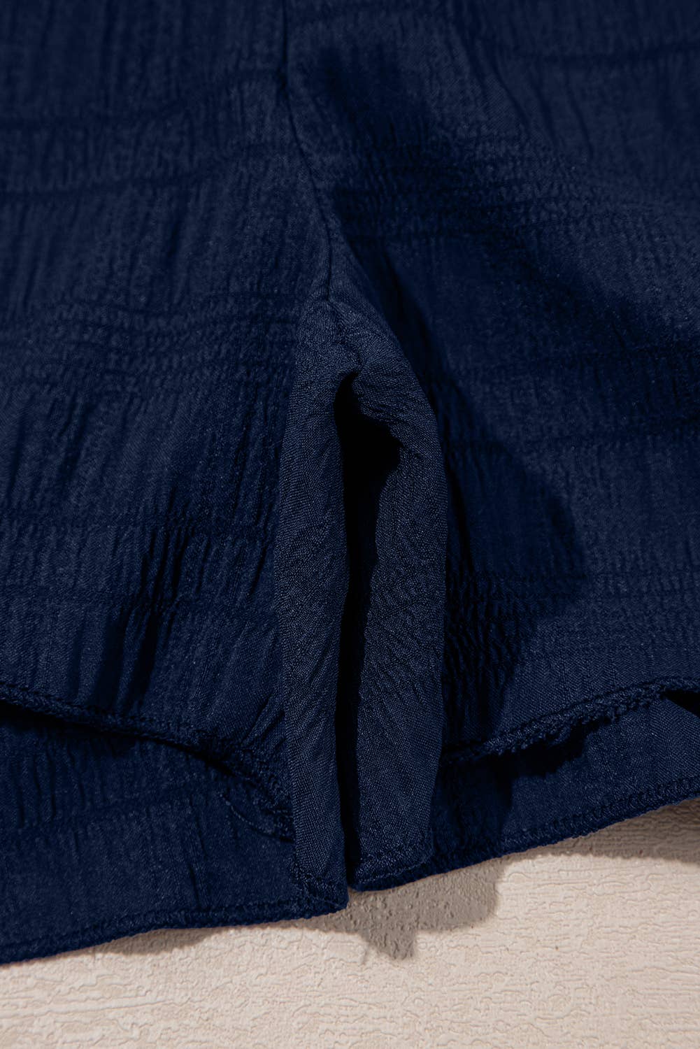 Textured Square Neck Ruffle Top and Shirred Shorts