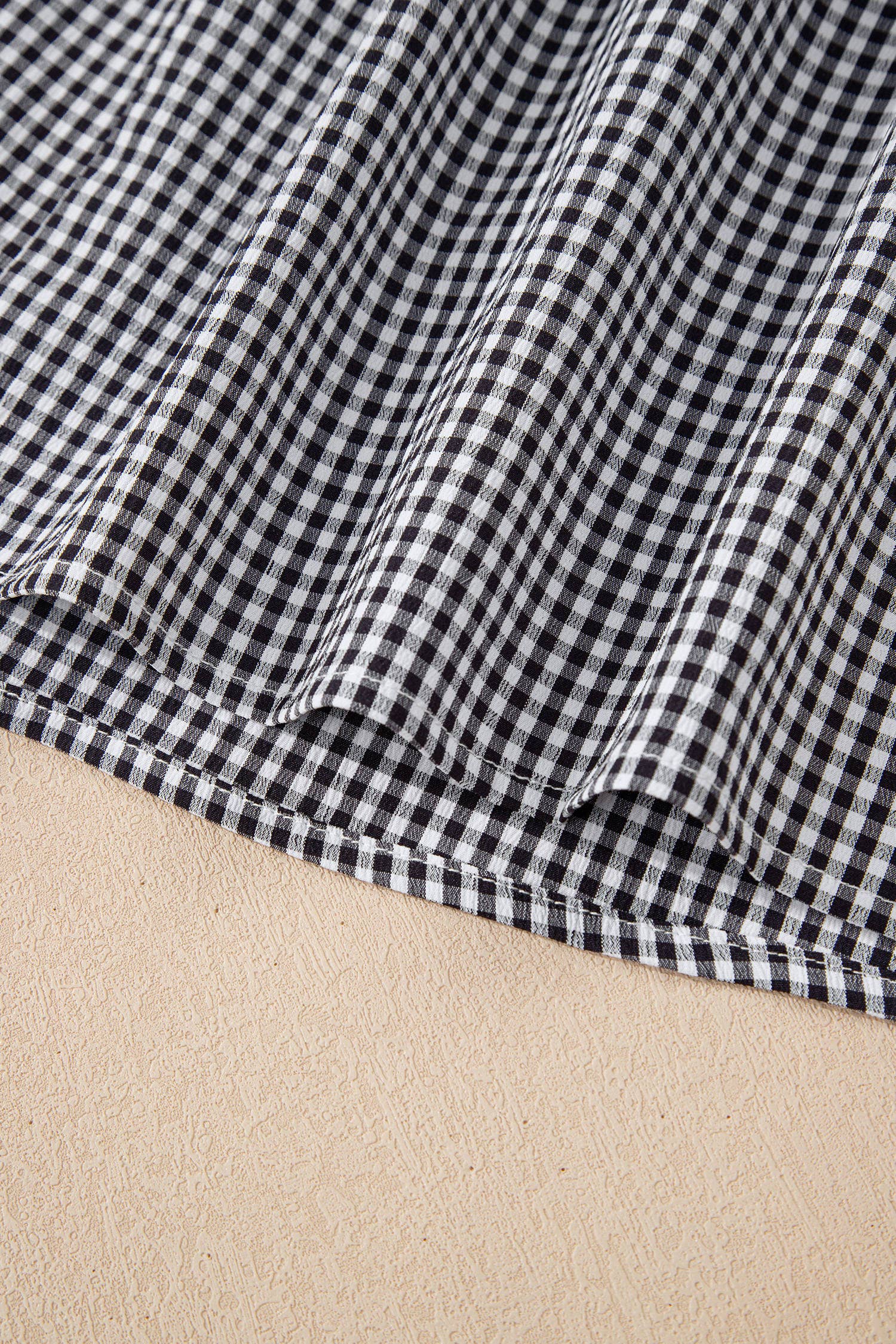 Plus Size Plaid Bow Bell Sleeve Round Neck Jumper (S-4X)