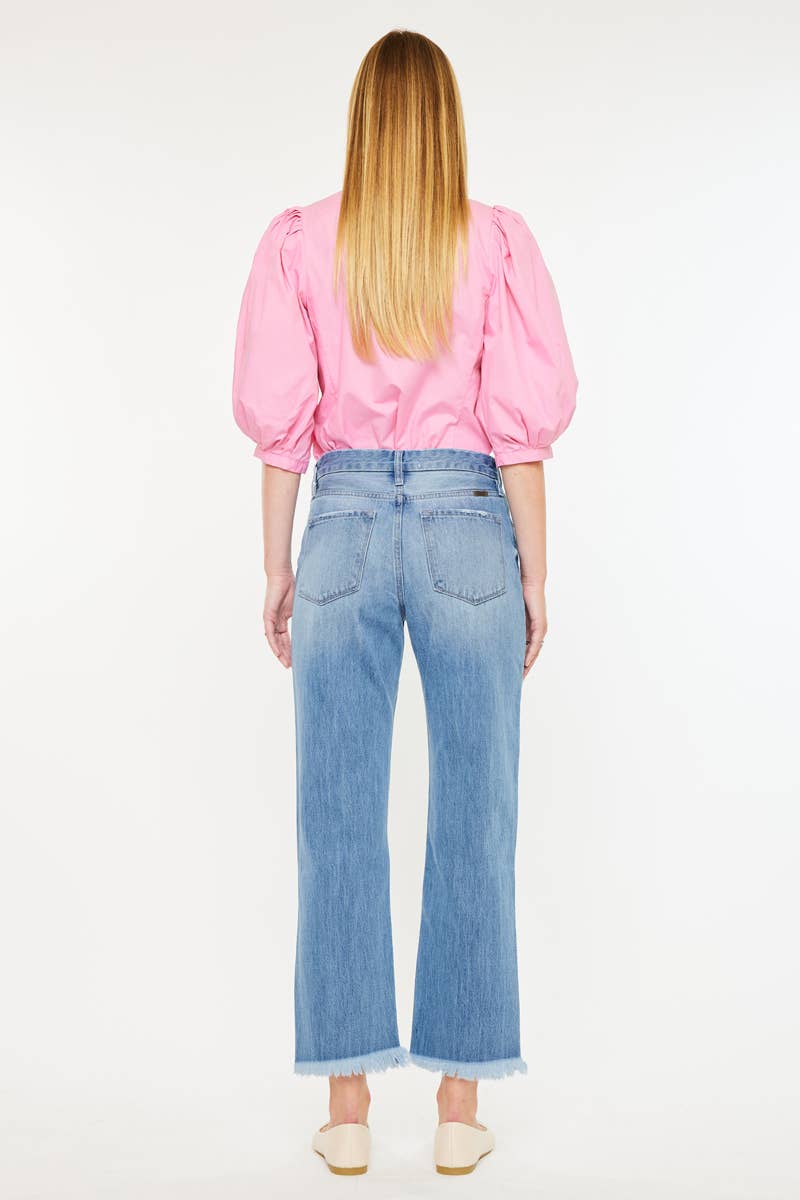 Kan Can Light Wash High Rise Straight Jean