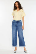 Kan Can Dark Wash High Rise Wide Leg Jean