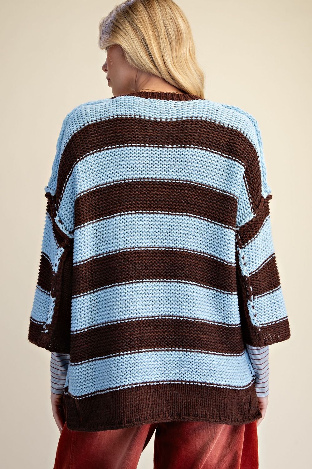 Stripe Pattern Knitted Sweater