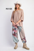 Plus Size 3/4 Sleeve Boxy Sweater Top