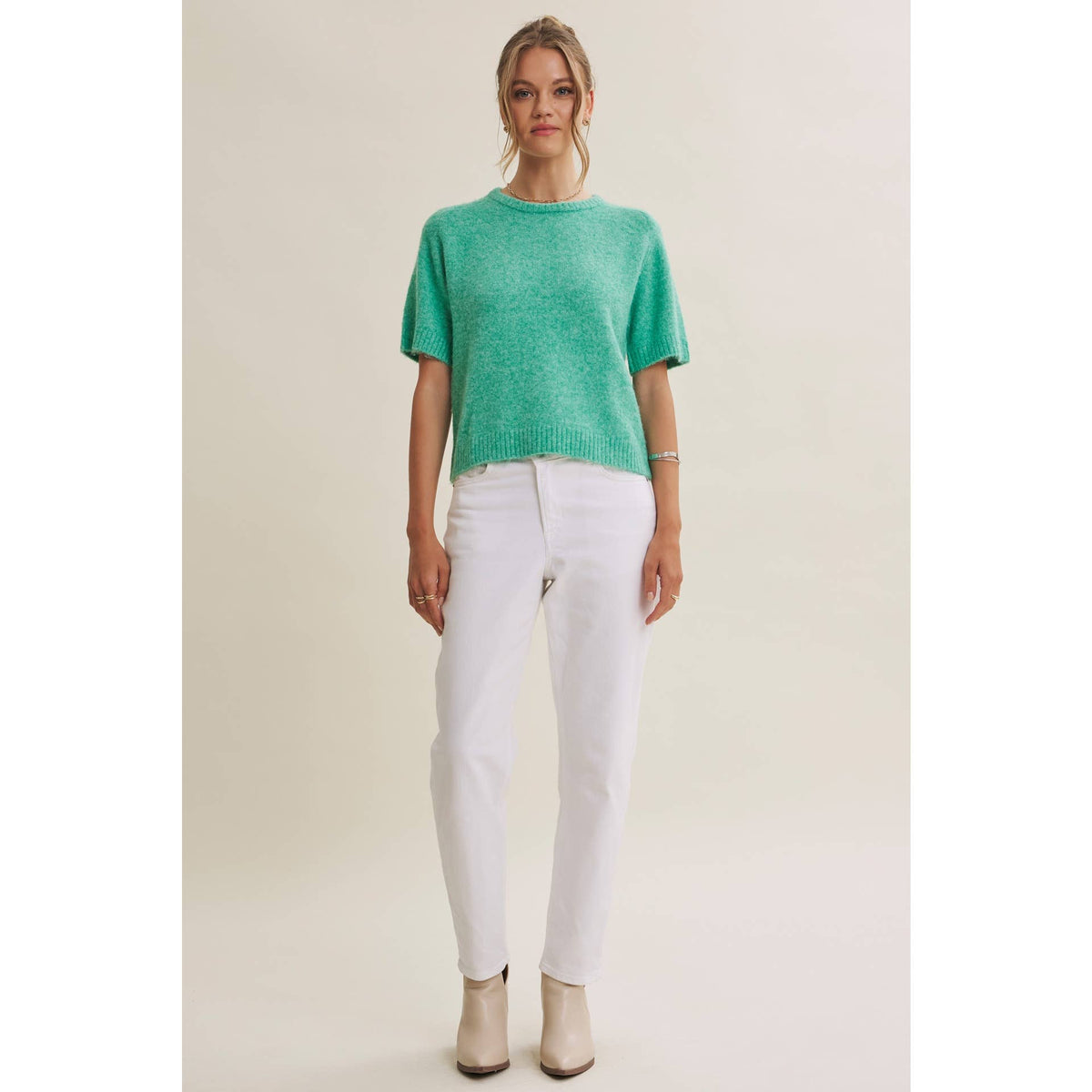 SWEET AFTERNOON ULTRA-SOFT FUZZY RECYCLED SWEATER TOP