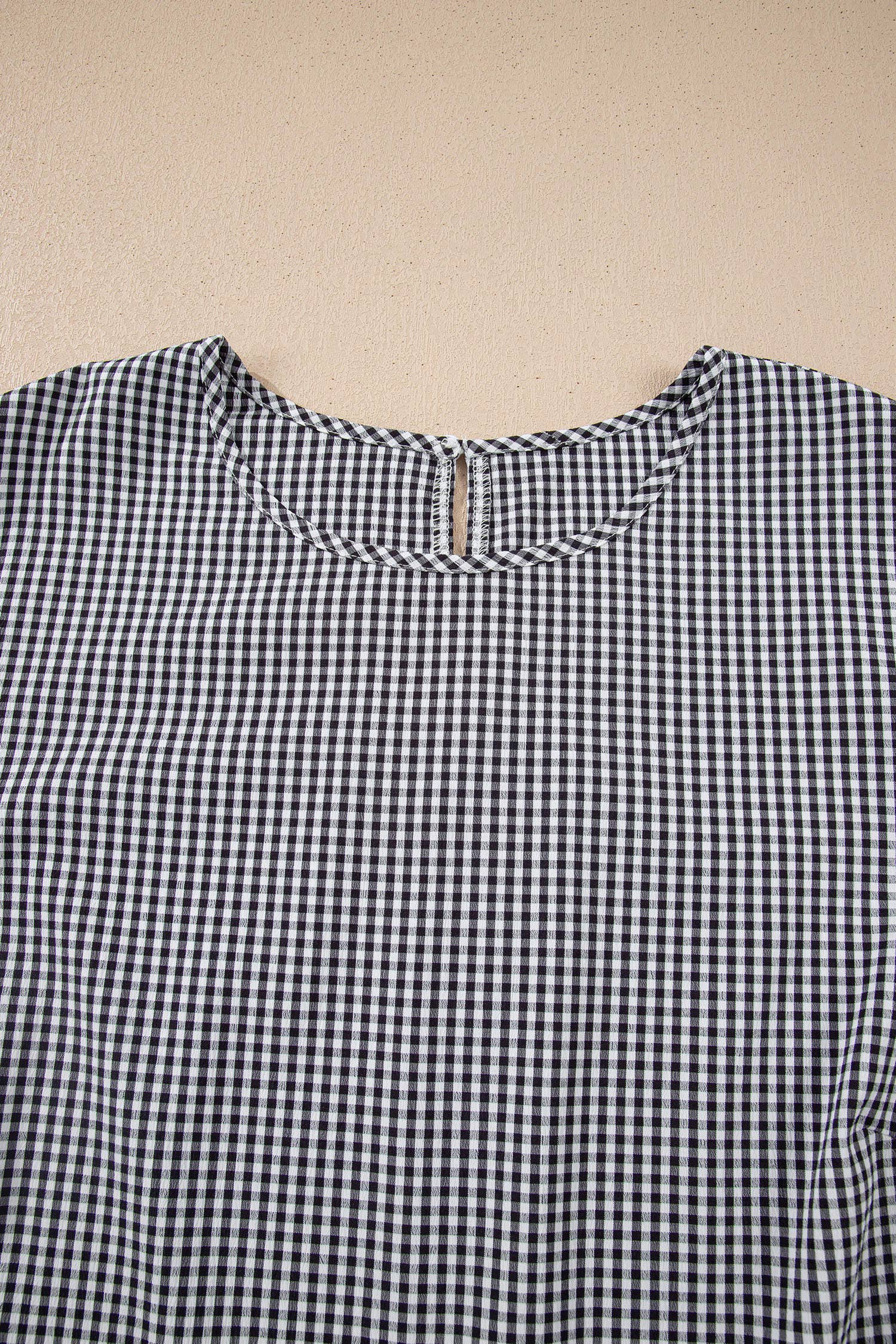 Plus Size Plaid Bow Bell Sleeve Round Neck Jumper (S-4X)