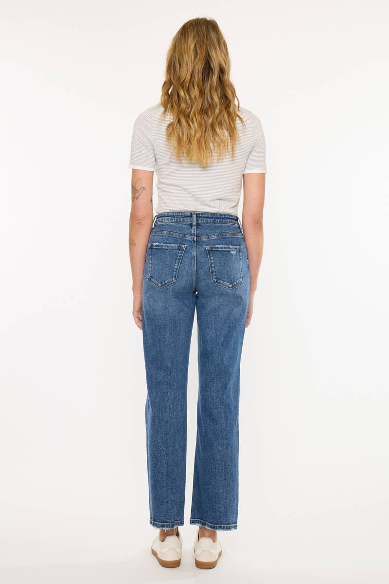Kan Can Dark Wash Low Slung Baggy Straight Jean